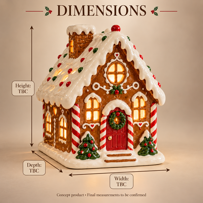 Gingerbread Cottage Lantern – Lighted Christmas Tabletop Decoration