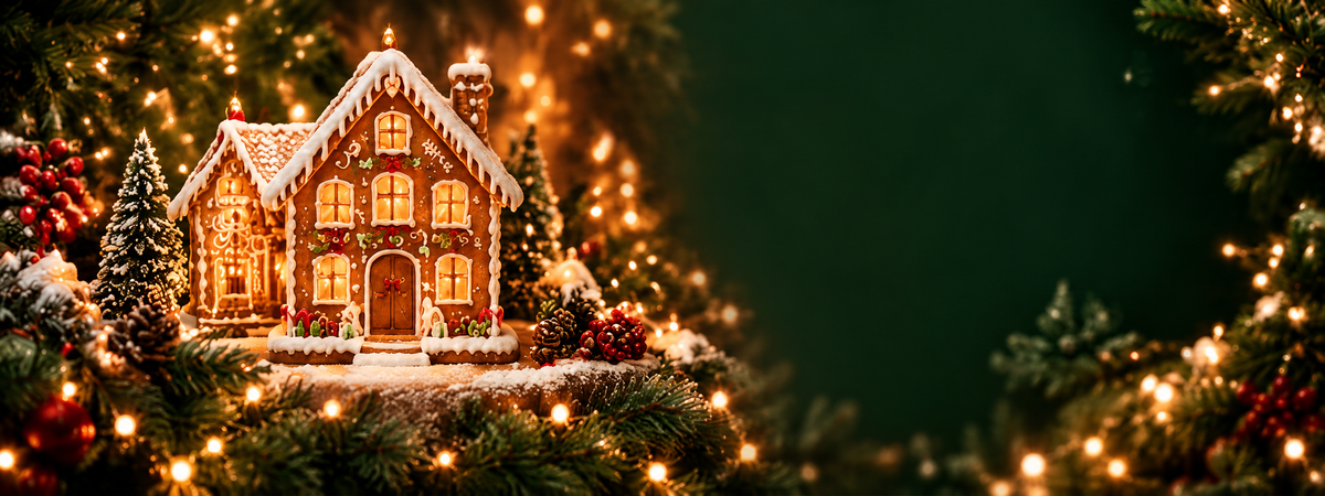 Christmas gifts in a warm winter setting