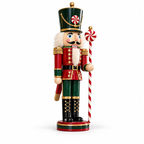 Nutcracker Candy Guard Christmas Decoration with Peppermint Staff