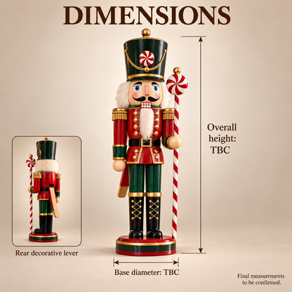 Nutcracker Candy Guard Christmas Decoration with Peppermint Staff