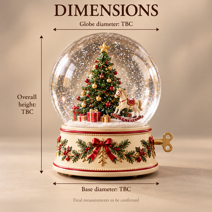Christmas Tree Snow Globe with Festive Decorative Base